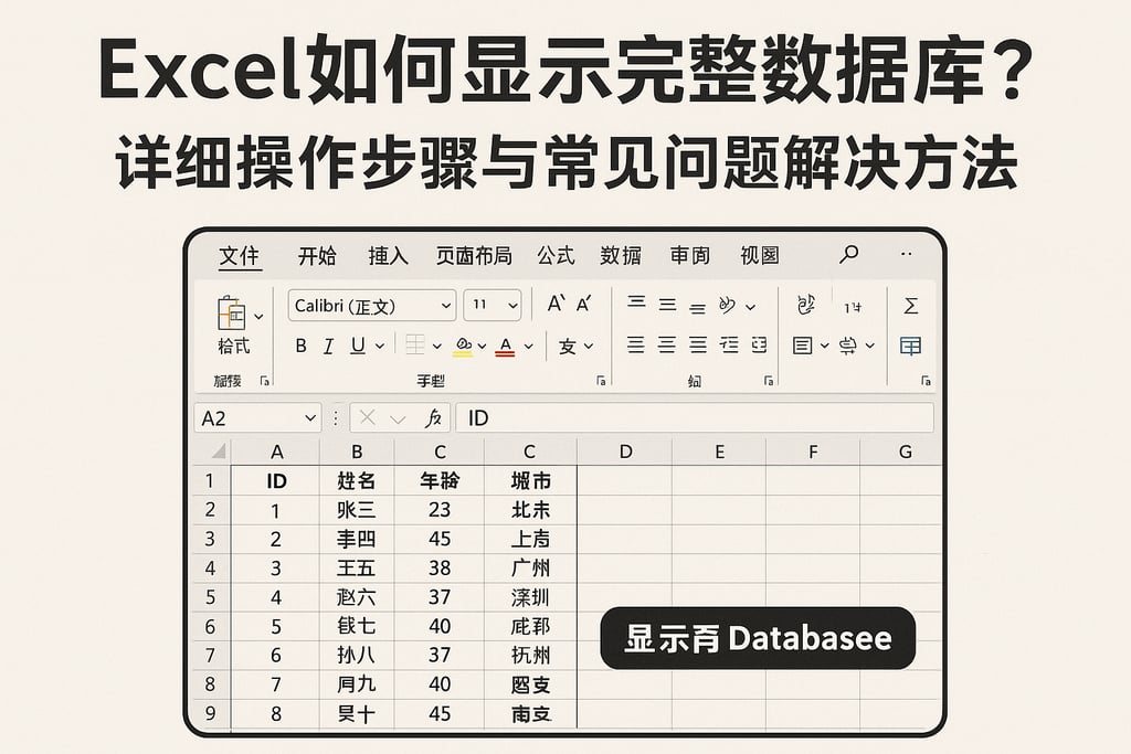 excel如何显示完整数据库？详细操作步骤与常见问题解决方法