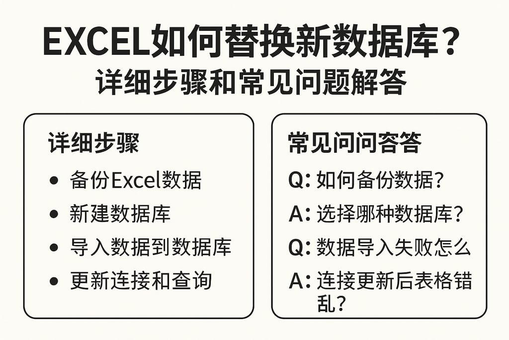 excel如何替换新数据库？详细步骤和常见问题解答