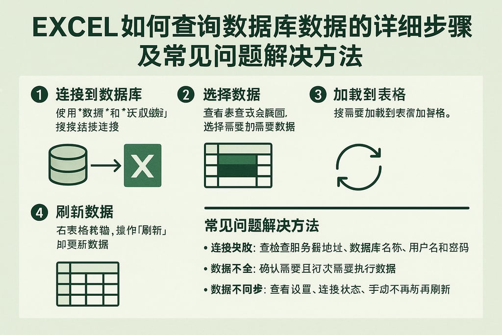 excel如何查询数据库数据的详细步骤及常见问题解决方法