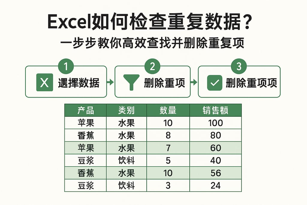 excel如何检查重复数据库？一步步教你高效查找并删除重复项