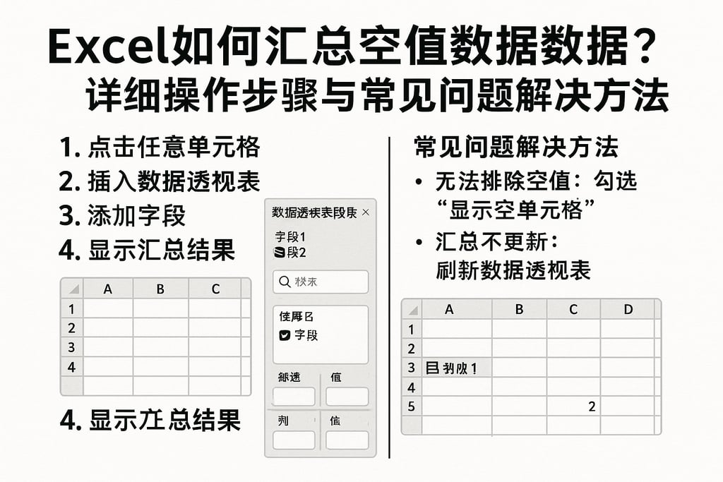 excel如何汇总空值数据库？详细操作步骤与常见问题解决方法
