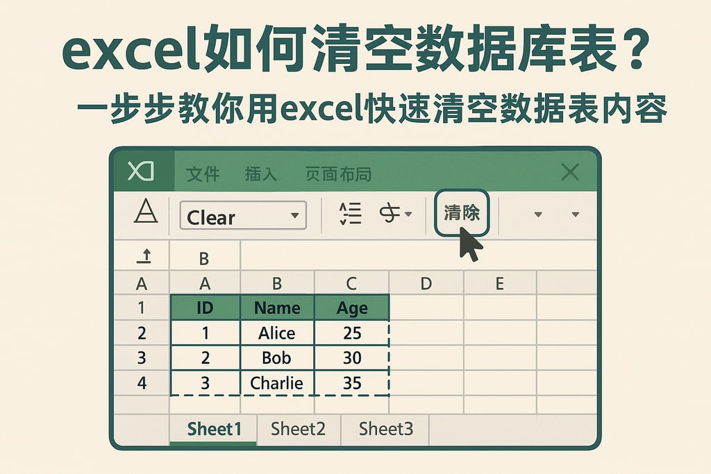 excel如何清空数据库表？一步步教你用excel快速清空数据表内容