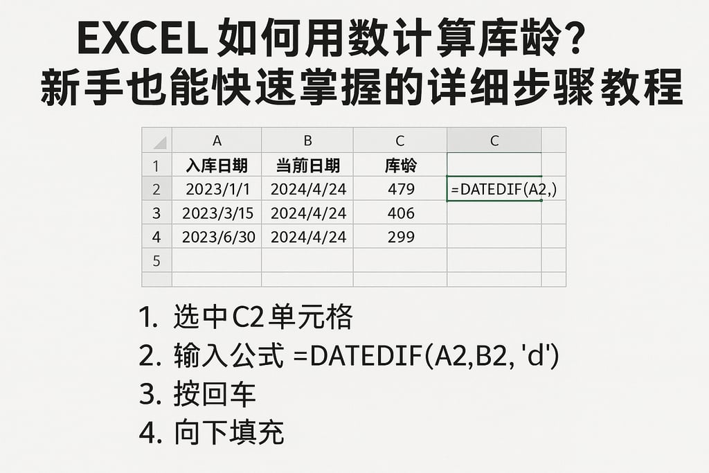 excel如何用函数计算库龄？新手也能快速掌握的详细步骤教程