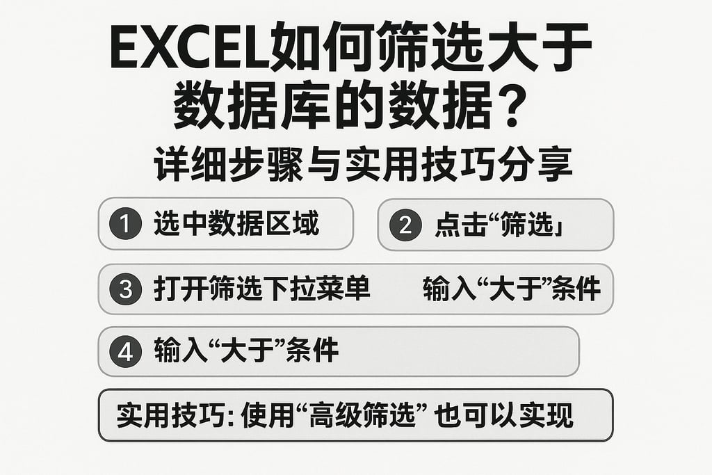 excel如何筛选大于数据库的数据？详细步骤与实用技巧分享