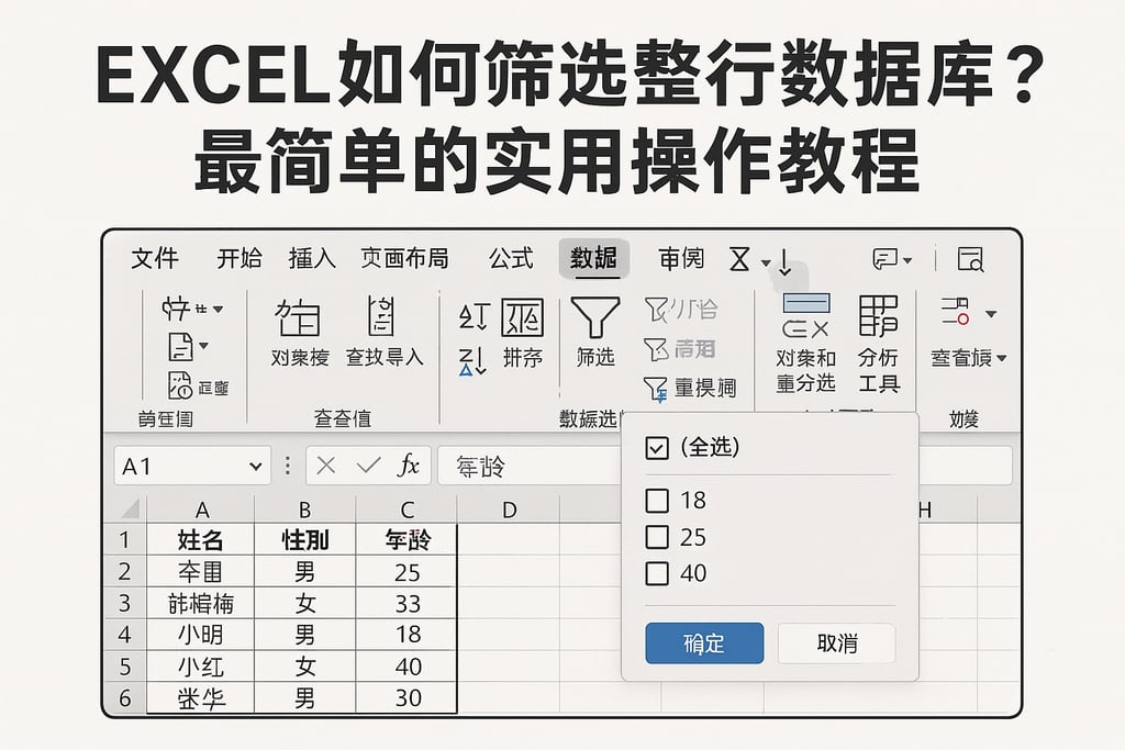 excel如何筛选整行数据库？最简单的实用操作教程