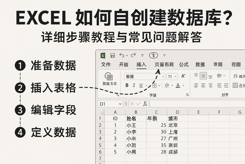 excel如何自创建数据库？详细步骤教程与常见问题解答