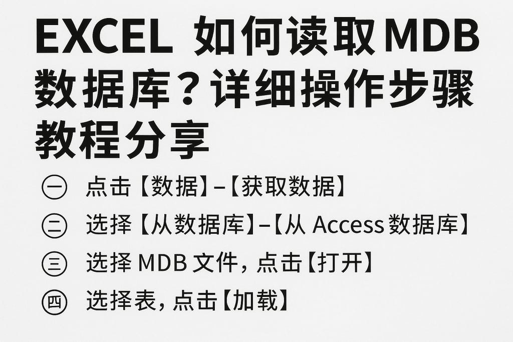 excel如何读取mdb数据库？详细操作步骤教程分享