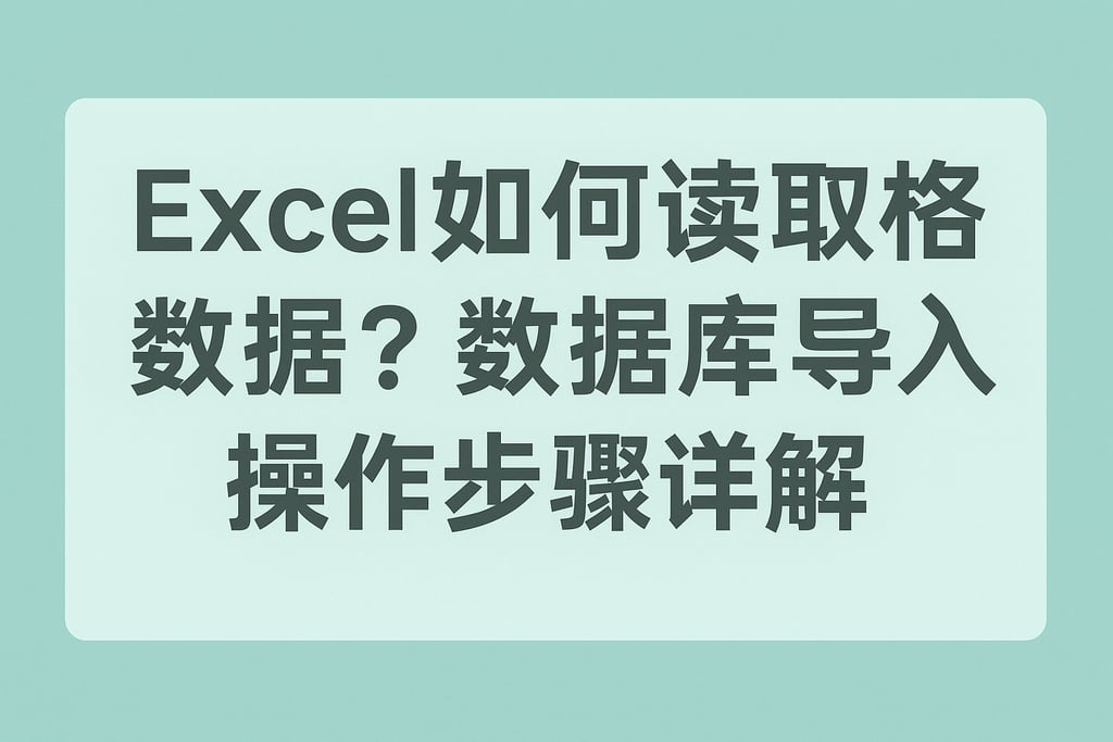 excel如何读取表格数据？数据库导入操作步骤详解