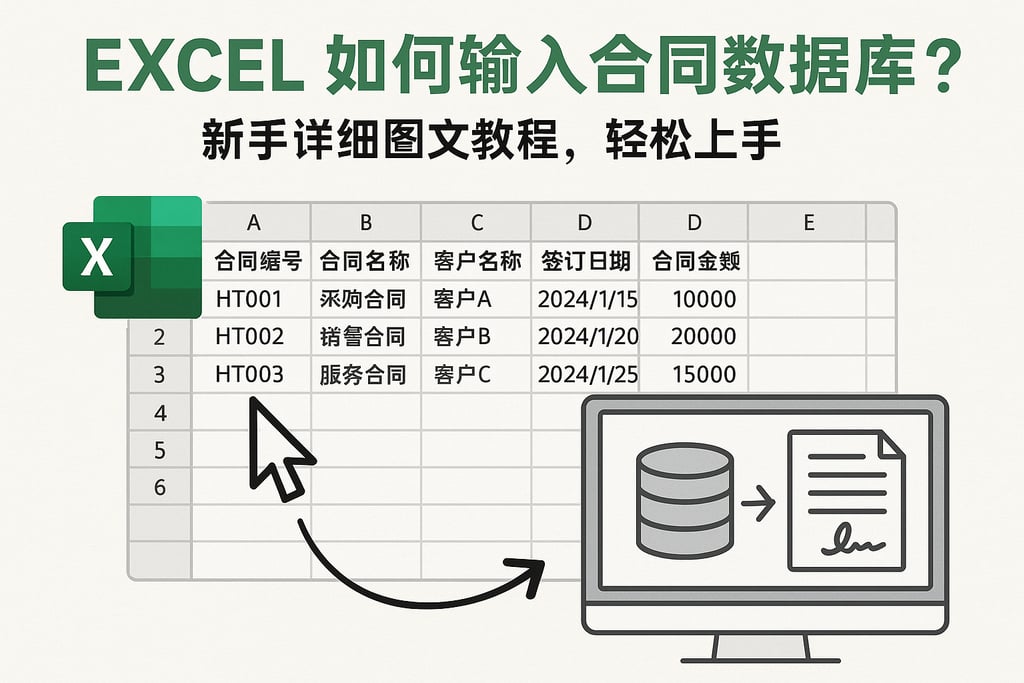 excel如何输入合同数据库？新手详细图文教程，轻松上手