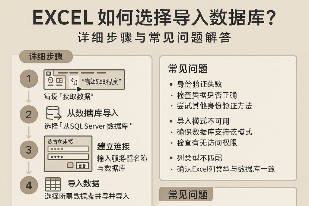 excel如何选择导入数据库？详细步骤与常见问题解答