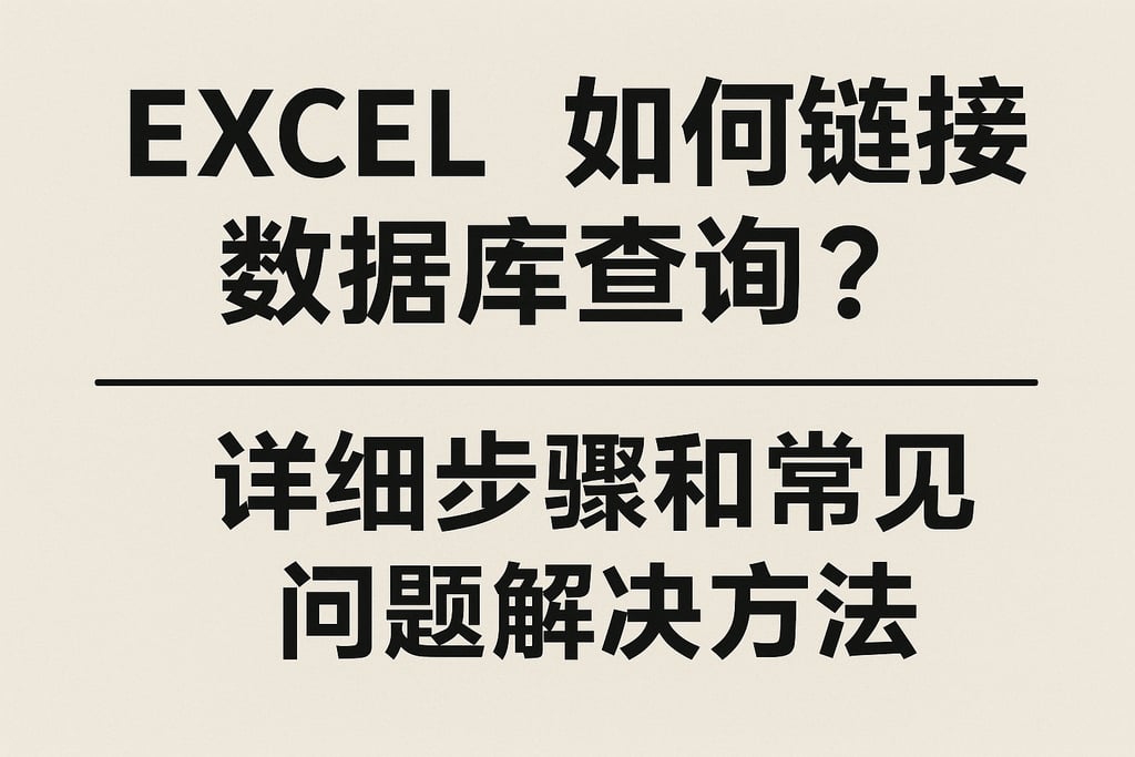 excel如何链接数据库查询？详细步骤和常见问题解决方法