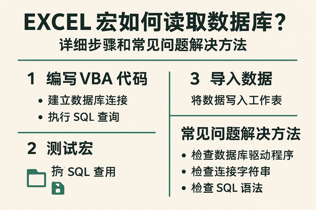 excel宏如何读取数据库？详细步骤和常见问题解决方法