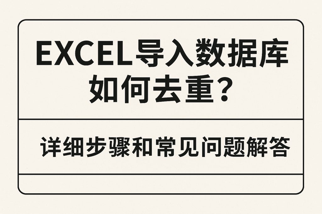 excel导入数据库如何去重？详细步骤和常见问题解答