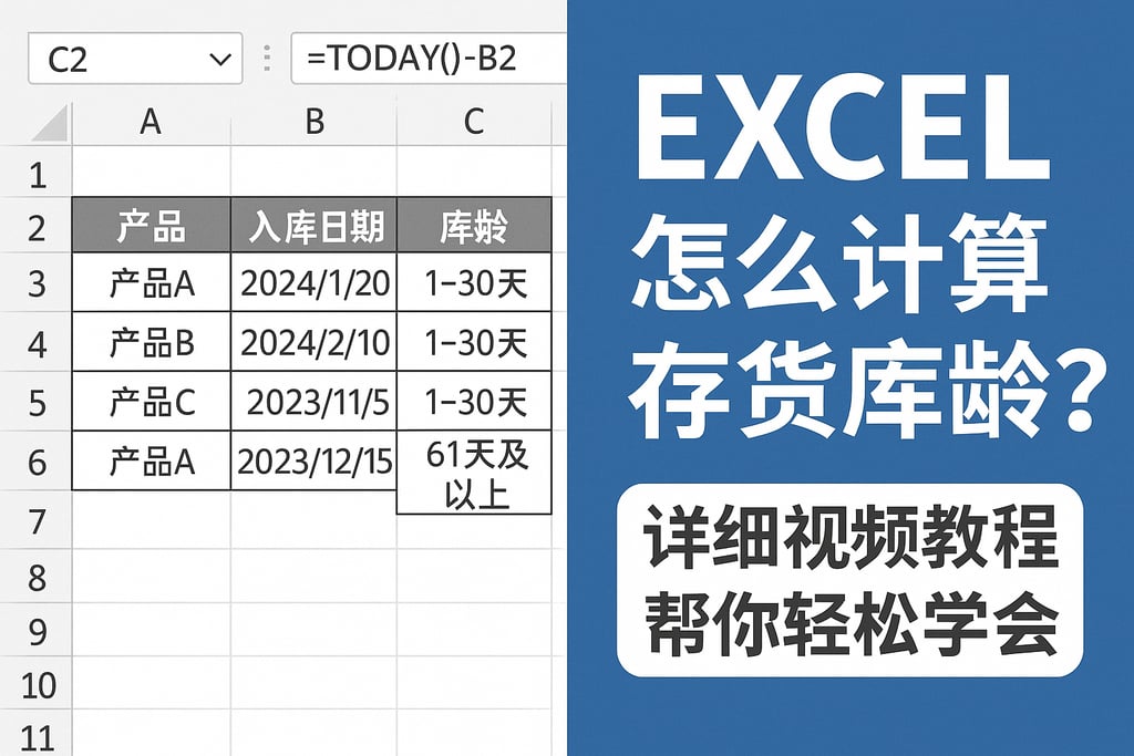 excel怎么计算存货库龄？详细视频教程帮你轻松学会