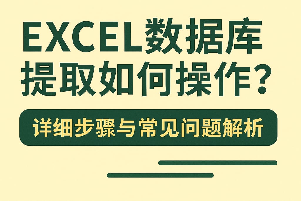 excel数据库提取如何操作？详细步骤与常见问题解析