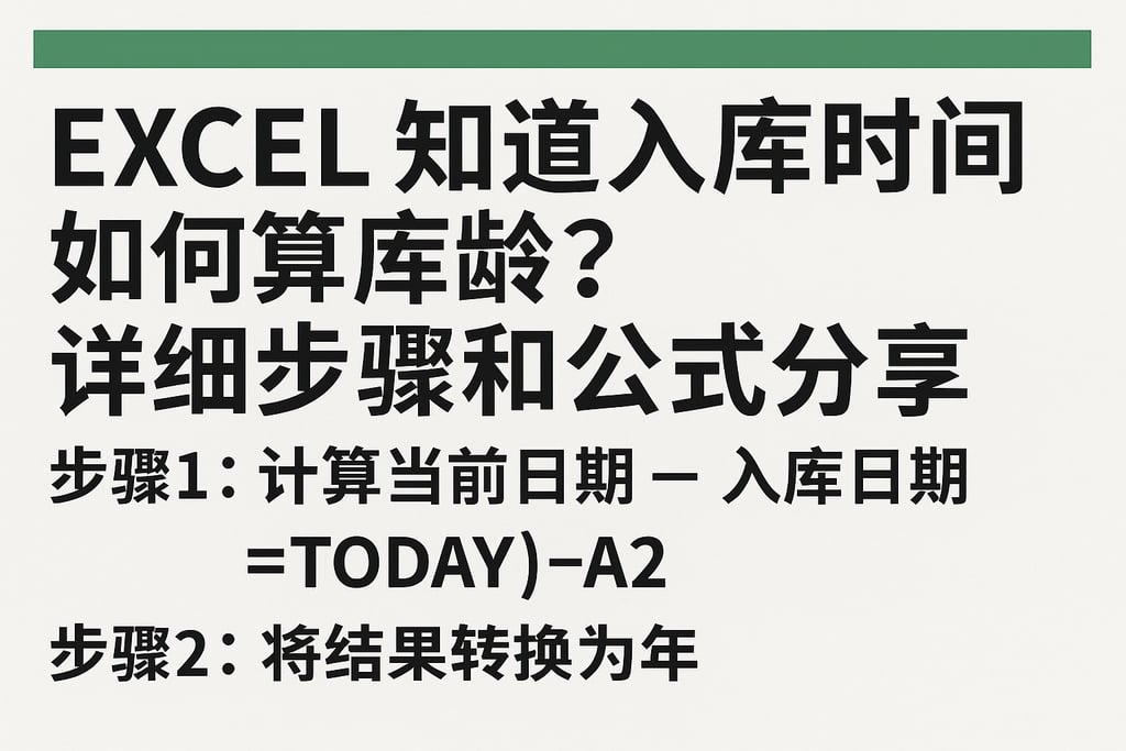 excel知道入库时间如何算库龄？详细步骤和公式分享