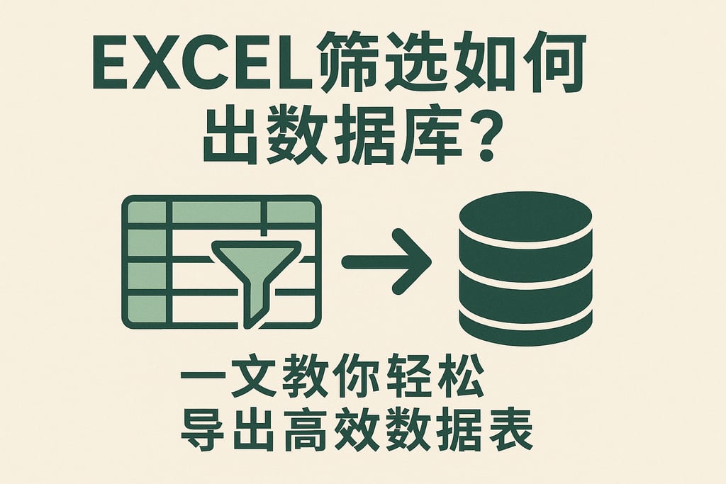 excel筛选如何出数据库？一文教你轻松导出高效数据表