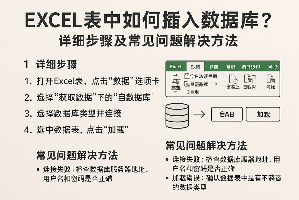 excel表中如何插入数据库？详细步骤及常见问题解决方法