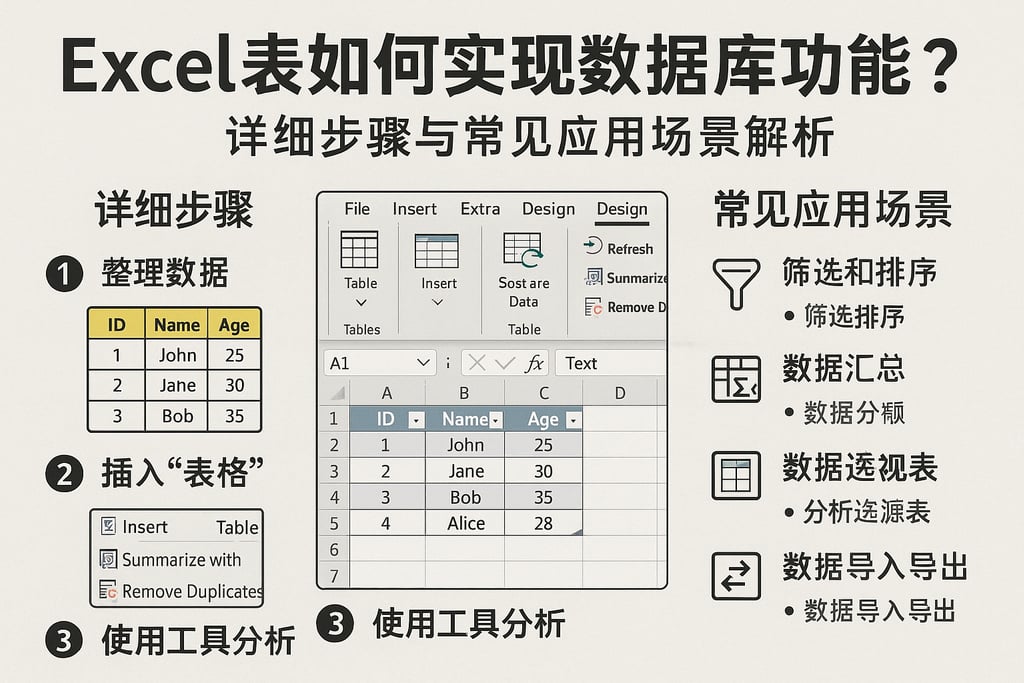 excel表如何实现数据库功能？详细步骤与常见应用场景解析