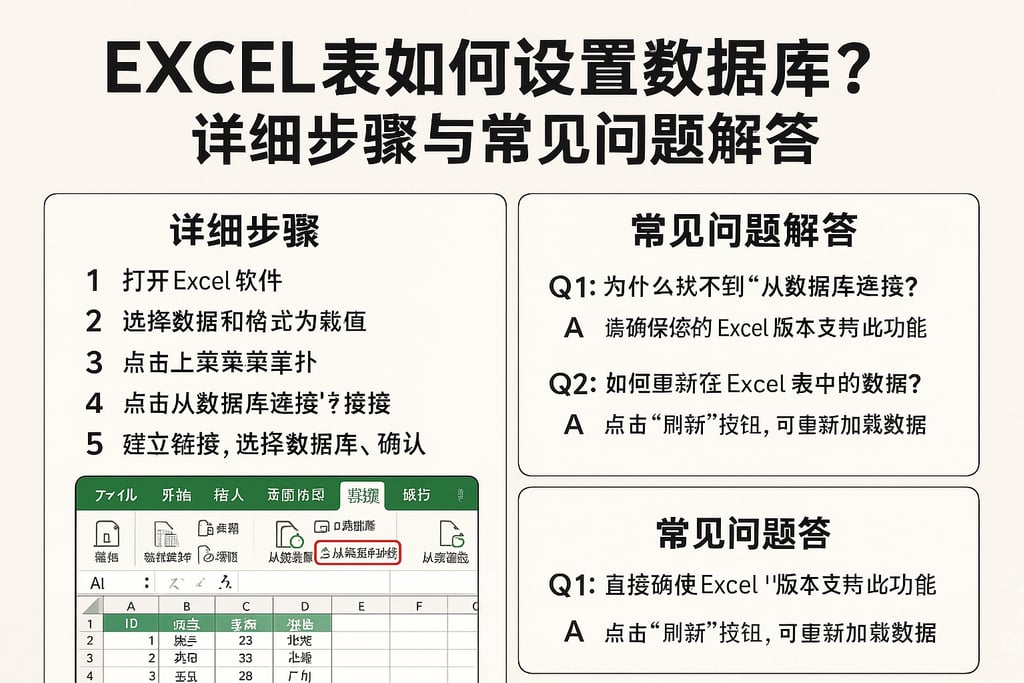 excel表如何设置数据库？详细步骤与常见问题解答