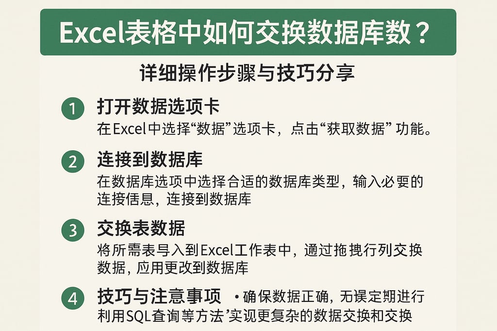 excel表格中如何交换数据库数据？详细操作步骤与技巧分享