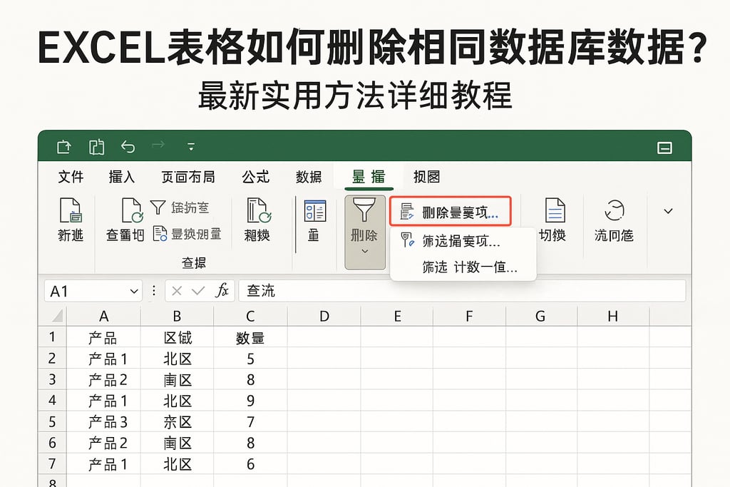 excel表格如何删除相同数据库数据？最新实用方法详细教程