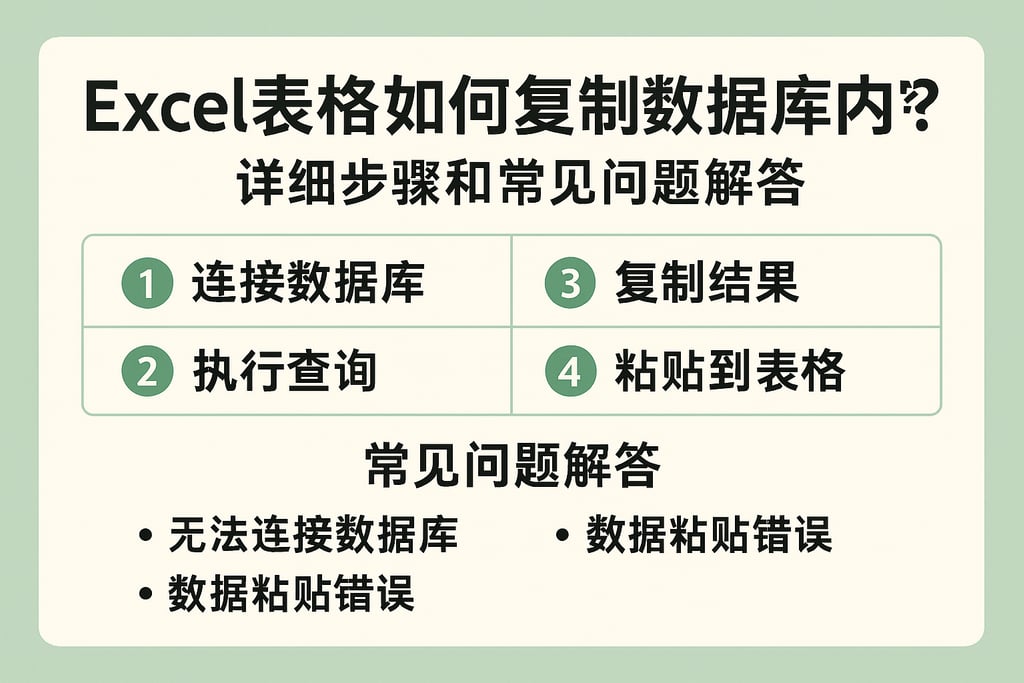 excel表格如何复制数据库内容？详细步骤和常见问题解答