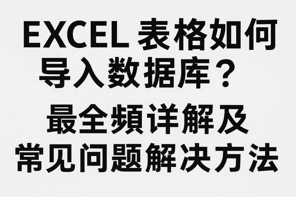 excel表格如何导入数据库？最全步骤详解及常见问题解决方法
