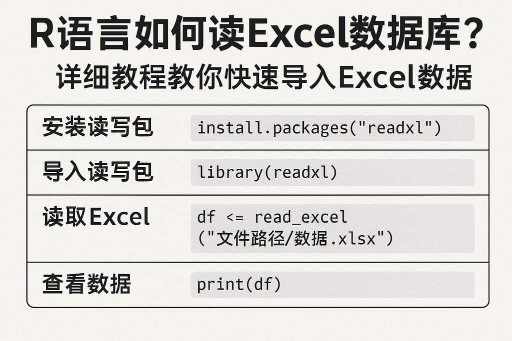r语言如何读excel数据库？详细教程教你快速导入Excel数据