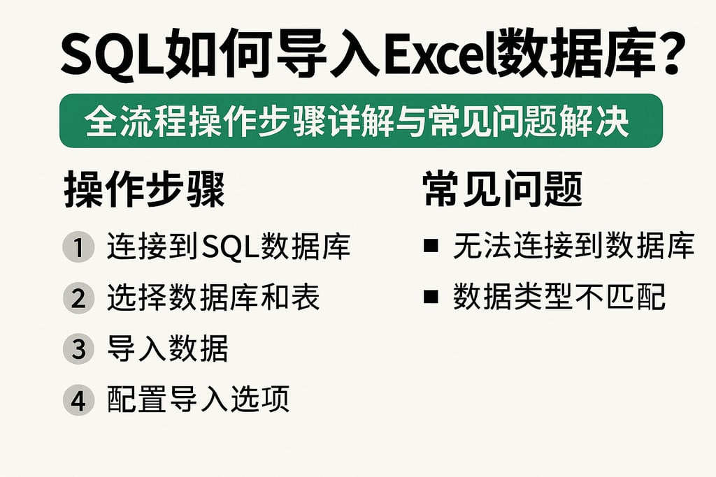 sql如何导入excel数据库？全流程操作步骤详解与常见问题解决