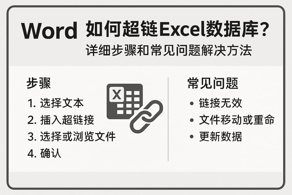 word如何超链接excel数据库？详细步骤和常见问题解决方法