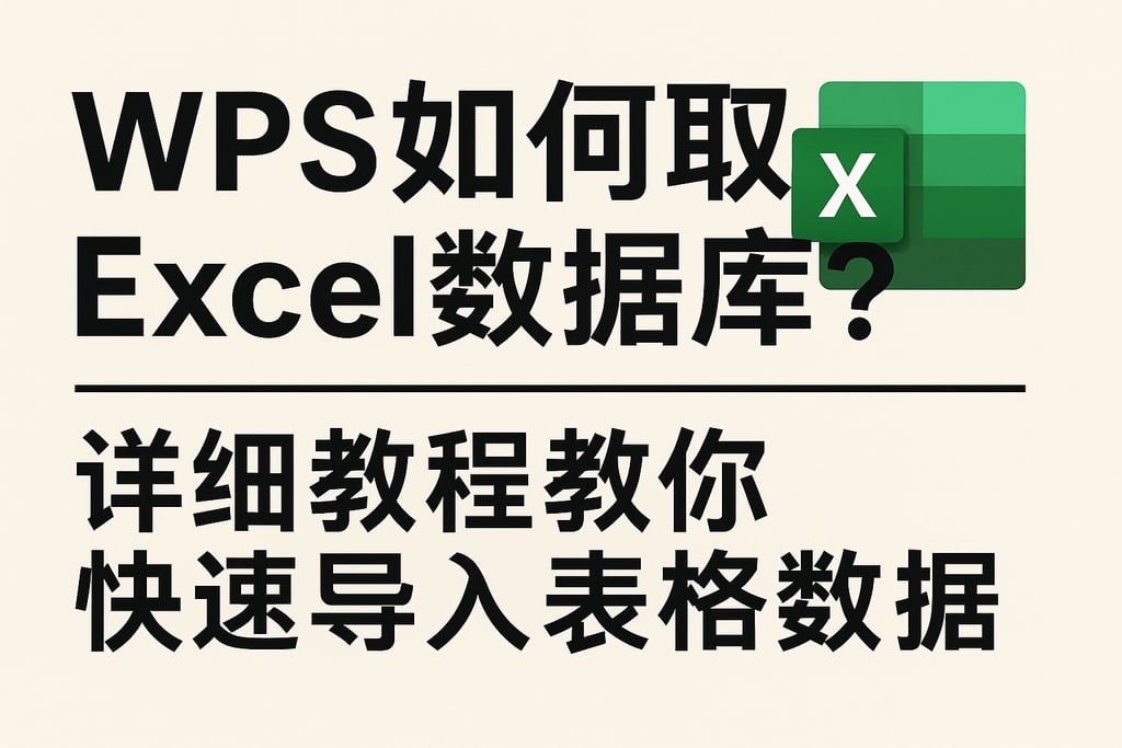wps如何取excel数据库？详细教程教你快速导入表格数据