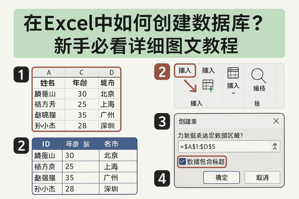 在excel中如何创建数据库？新手必看详细图文教程