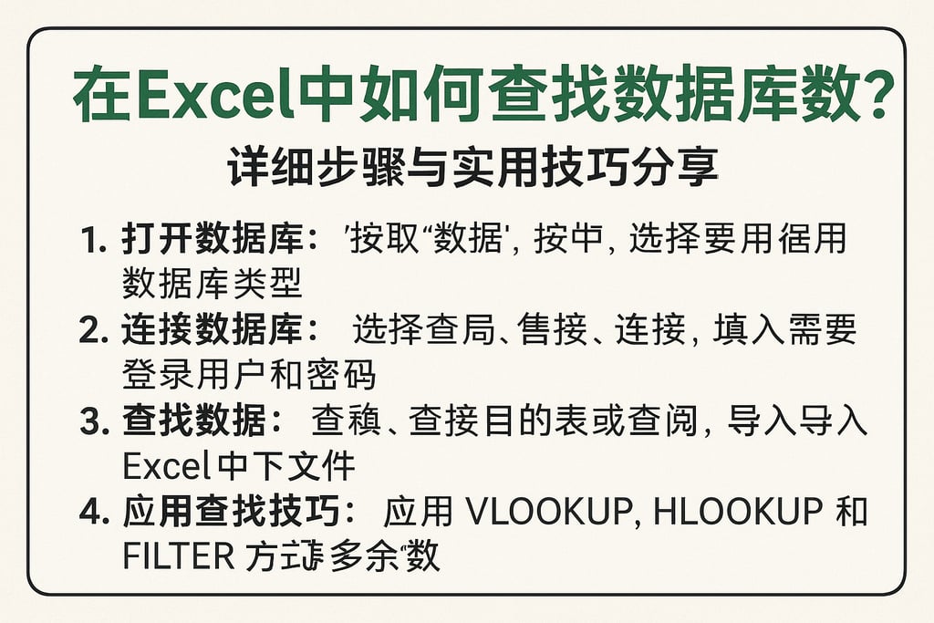 在excel中如何查找数据库数据？详细步骤与实用技巧分享