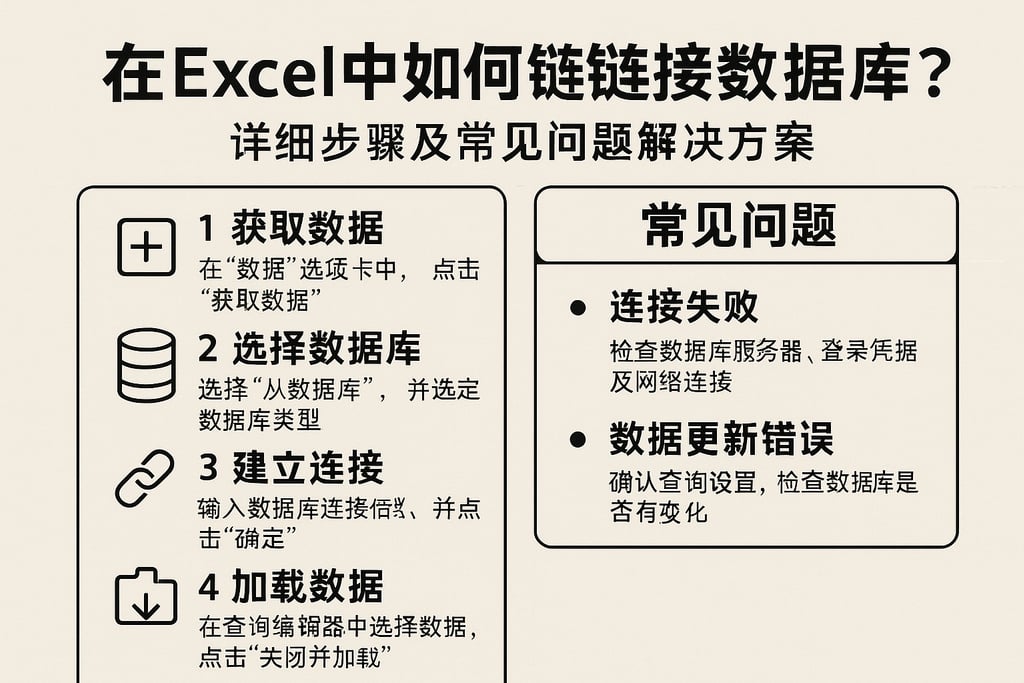 在excel中如何链接数据库？详细步骤及常见问题解决方案