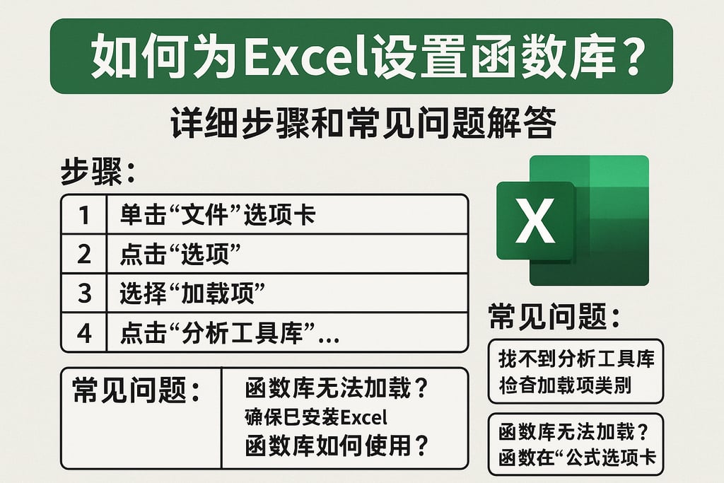如何为Excel设置函数库？详细步骤和常见问题解答