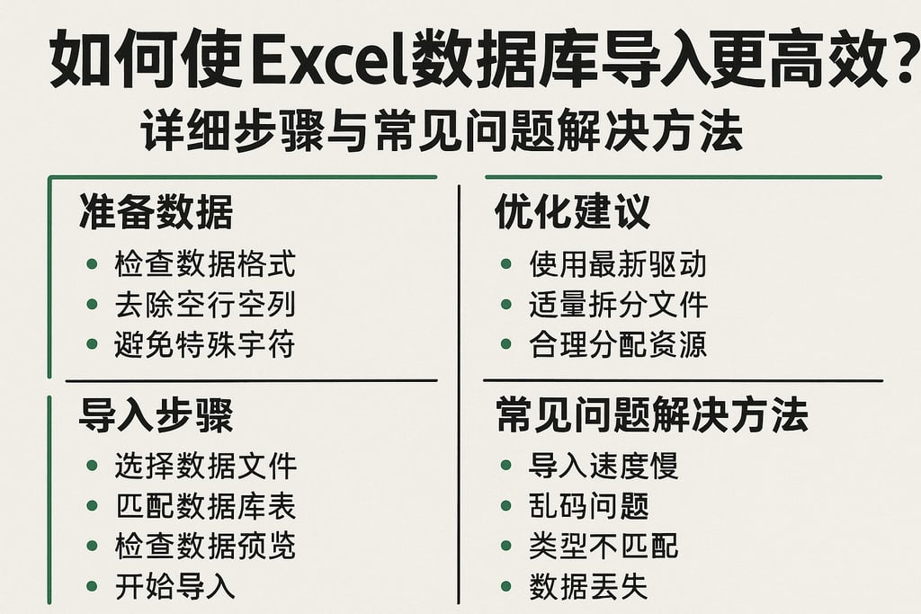 如何使excel数据库导入更高效？详细步骤与常见问题解决方法