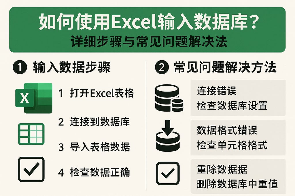 如何使用Excel输入数据库？详细步骤与常见问题解决方法