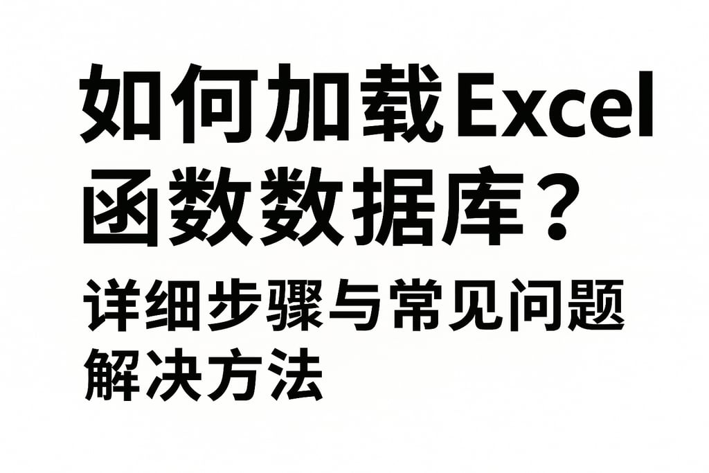 如何加载Excel函数数据库？详细步骤与常见问题解决方法