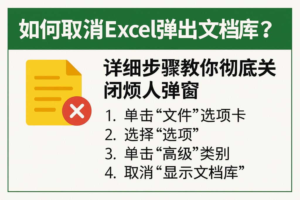 如何取消Excel弹出文档库？详细步骤教你彻底关闭烦人弹窗