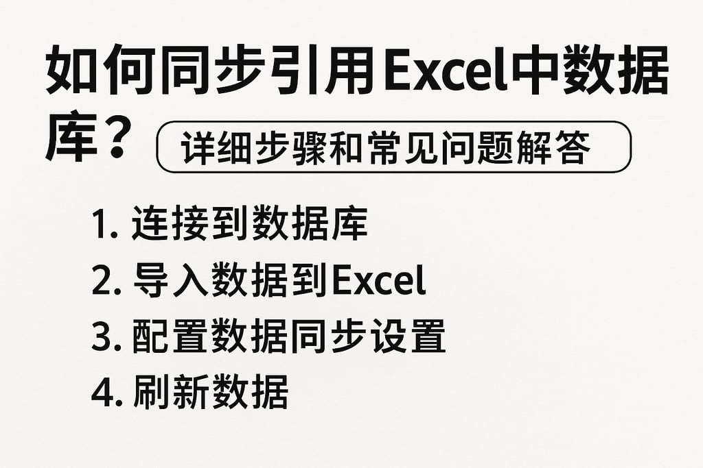 如何同步引用Excel中数据库？详细步骤和常见问题解答