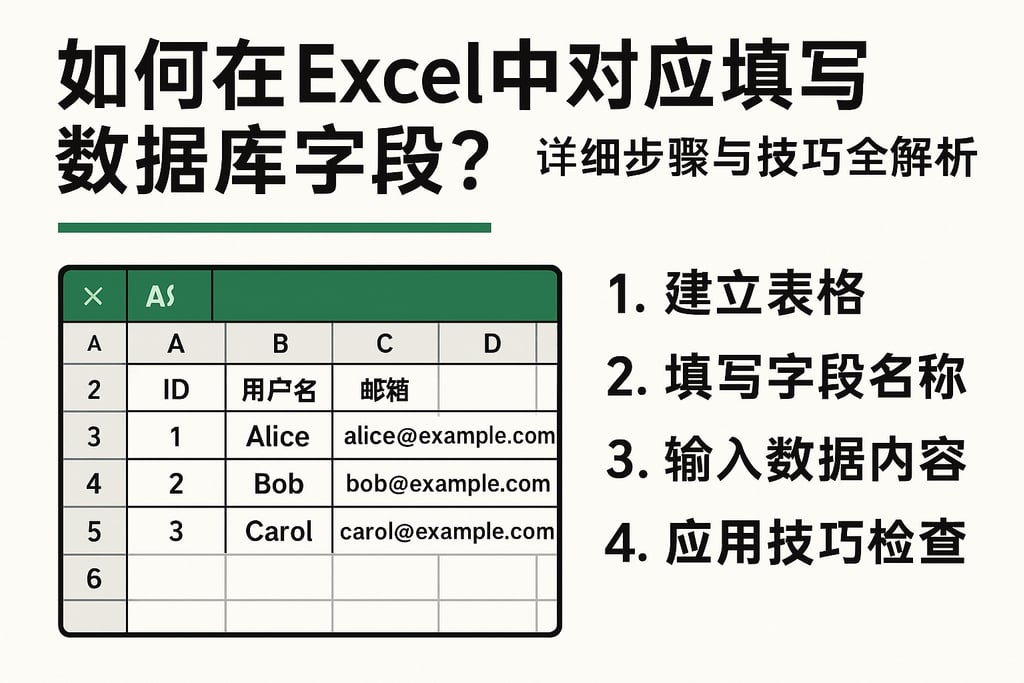 如何在Excel中对应填写数据库字段？详细步骤与技巧全解析