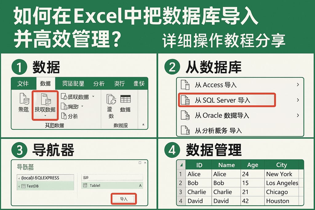 如何在Excel中把数据库导入并高效管理？详细操作教程分享