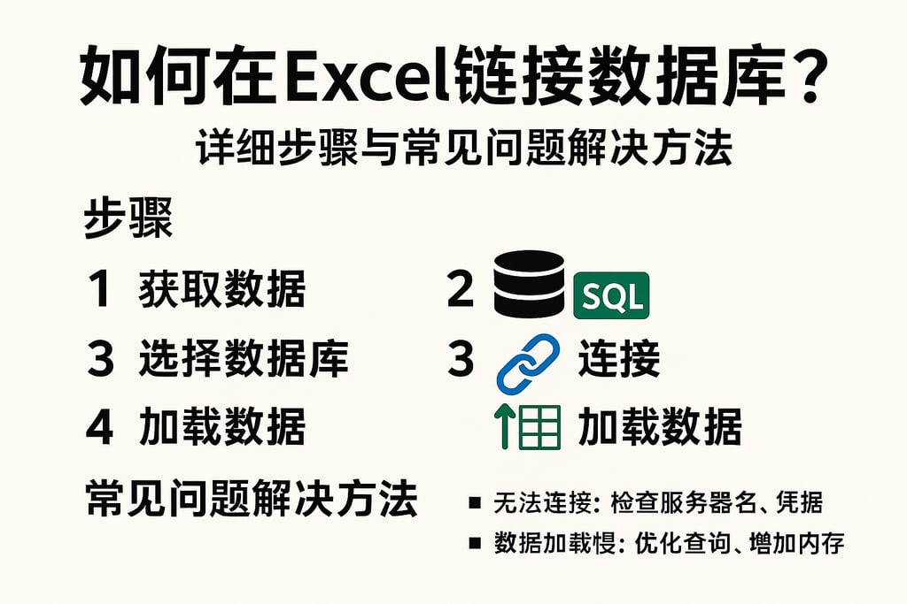 如何在Excel链接数据库？详细步骤与常见问题解决方法