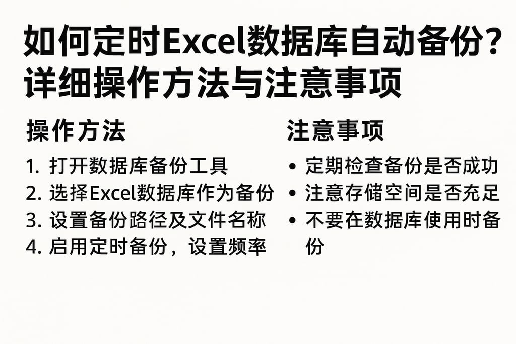 如何定时excel数据库数据库自动备份？详细操作方法与注意事项