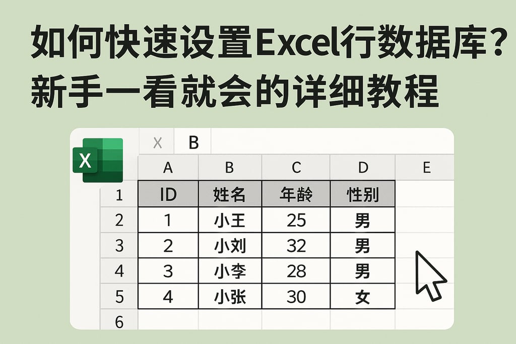 如何快速设置Excel行数据库？新手一看就会的详细教程