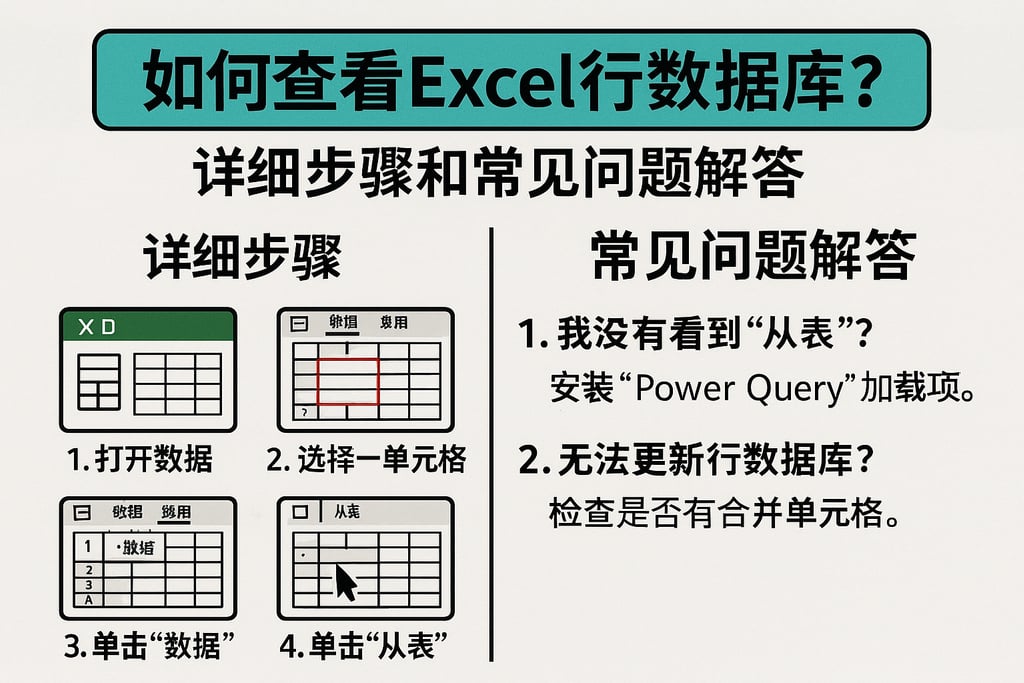 如何查看Excel行数据库？详细步骤和常见问题解答