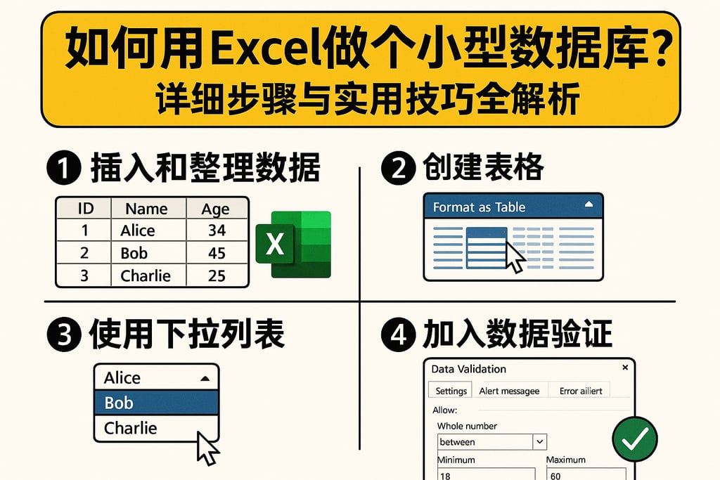 如何用Excel做个小型数据库？详细步骤与实用技巧全解析