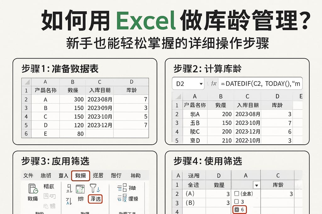 如何用Excel做库龄管理？新手也能轻松掌握的详细操作步骤