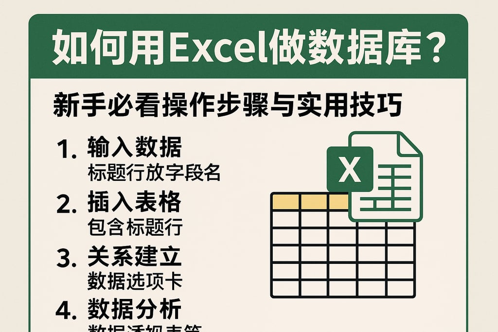如何用Excel做数据库？新手必看操作步骤与实用技巧